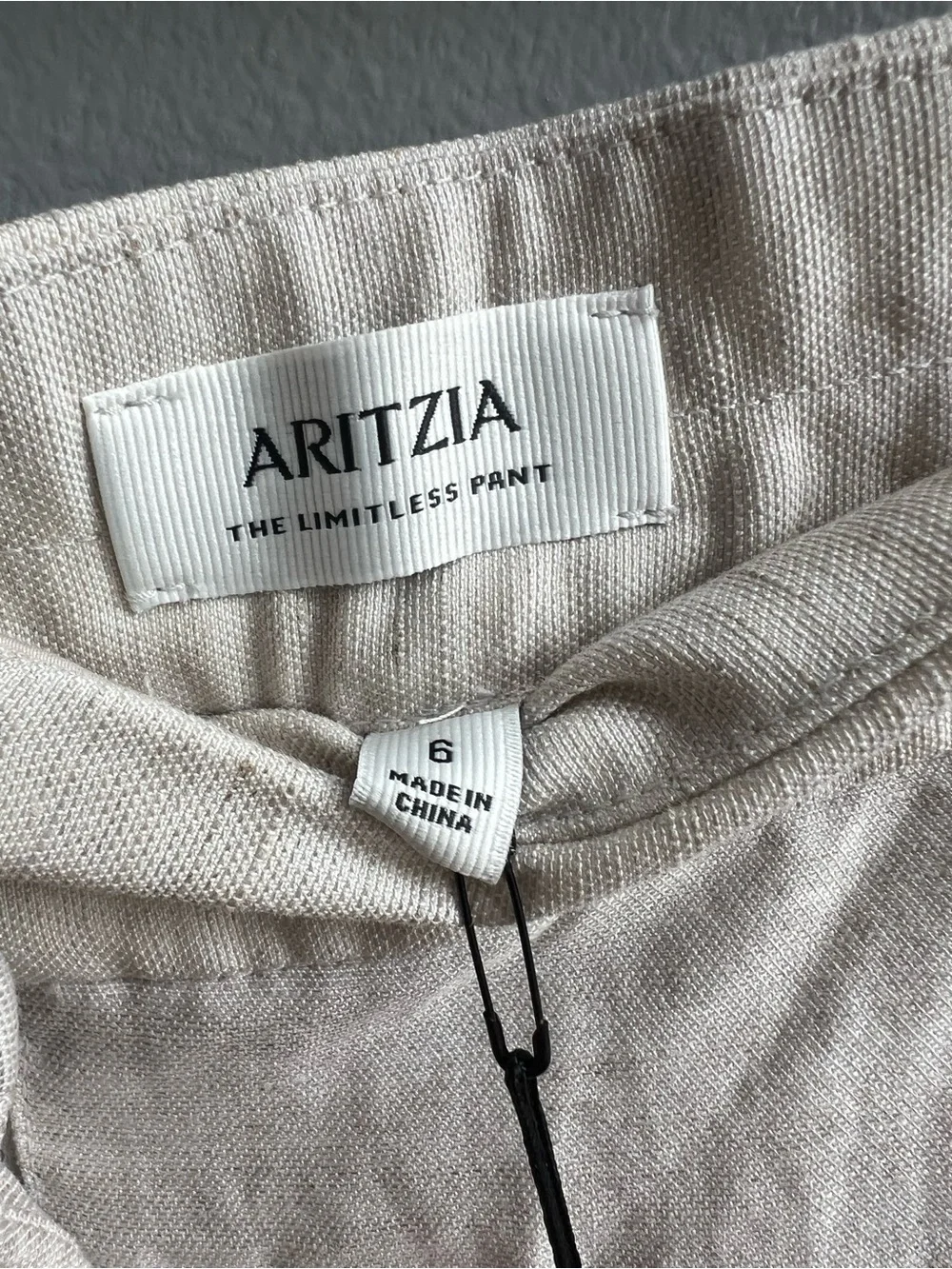 Aritzia The Limitless Pant Linen NWT Natural Ecru Wide Leg Size 6